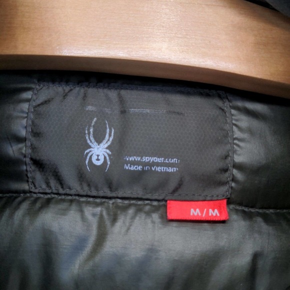 Spyder Men's Puffer Jacket Brown Medium Long Sleeve Full Zipper Polyester - Picture 9 of 14